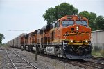 Eastbound vehicle train approaches crew change